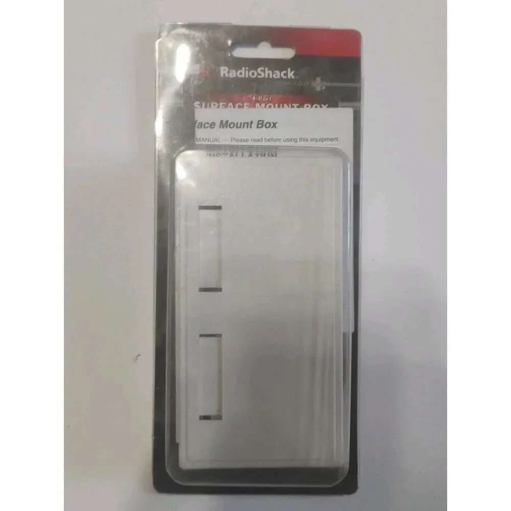 RadioShack Snap-In 4-Port Surface-Mount Box White, 278-2093 with assorted jacks